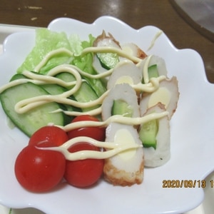 マヨネーズで食べる生野菜サラダ(*^^*)